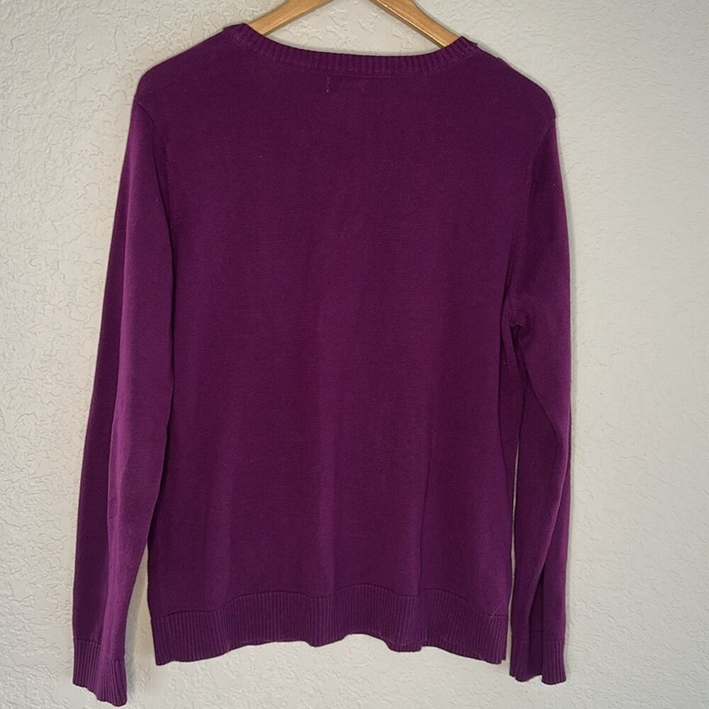 IZOD Purple Argyle Sweater V Neck Gilmore XL Golf Preppy Sporty Prep Caddyshack - Picture 5 of 5